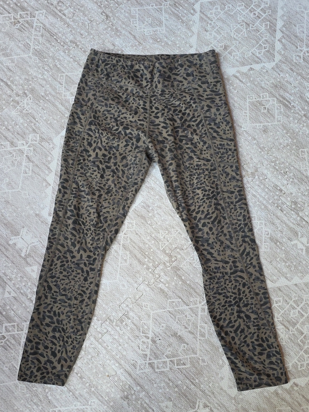 Pact Organic Cotton Olive Leopard Print High-Rise Leggings